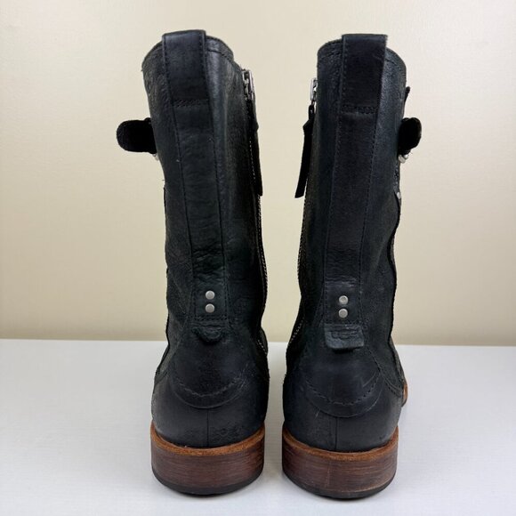 Like New UGG Kern Black Leather Biker Moto Boots S/N 1003838 main image 12